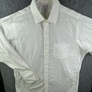 Brooks Brothers Men Non Iron Button Up Shirt Long Sleeve White 16 33 Traditional
